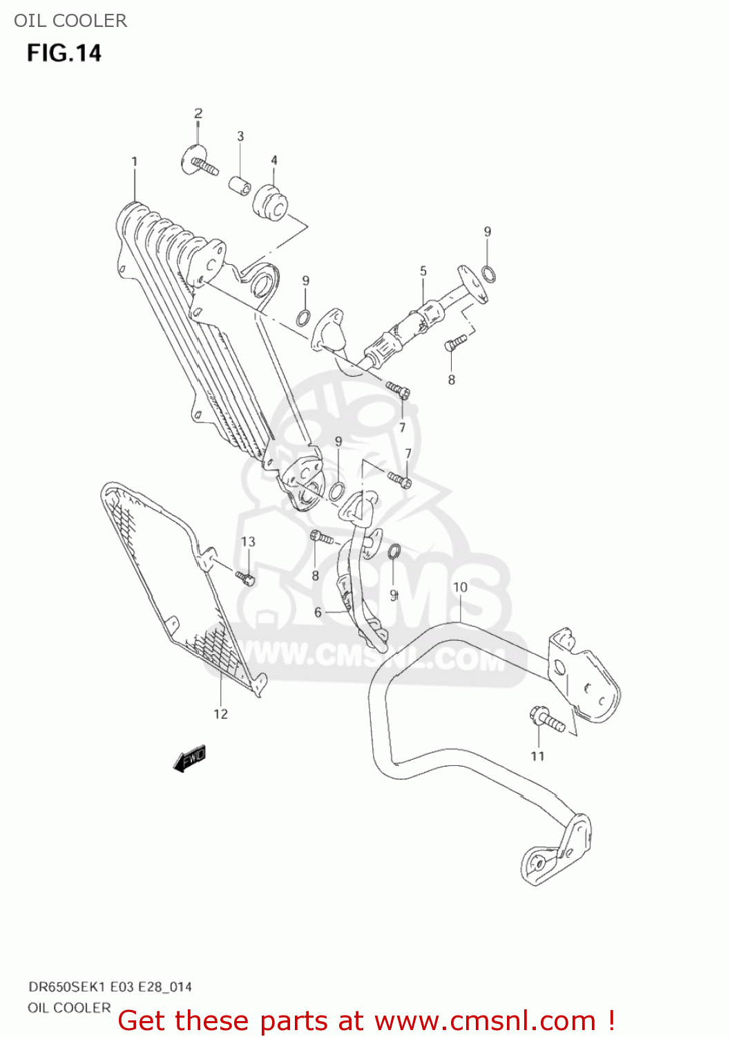 OIL COOLER DR650SE 2005 (K5) USA (E03)