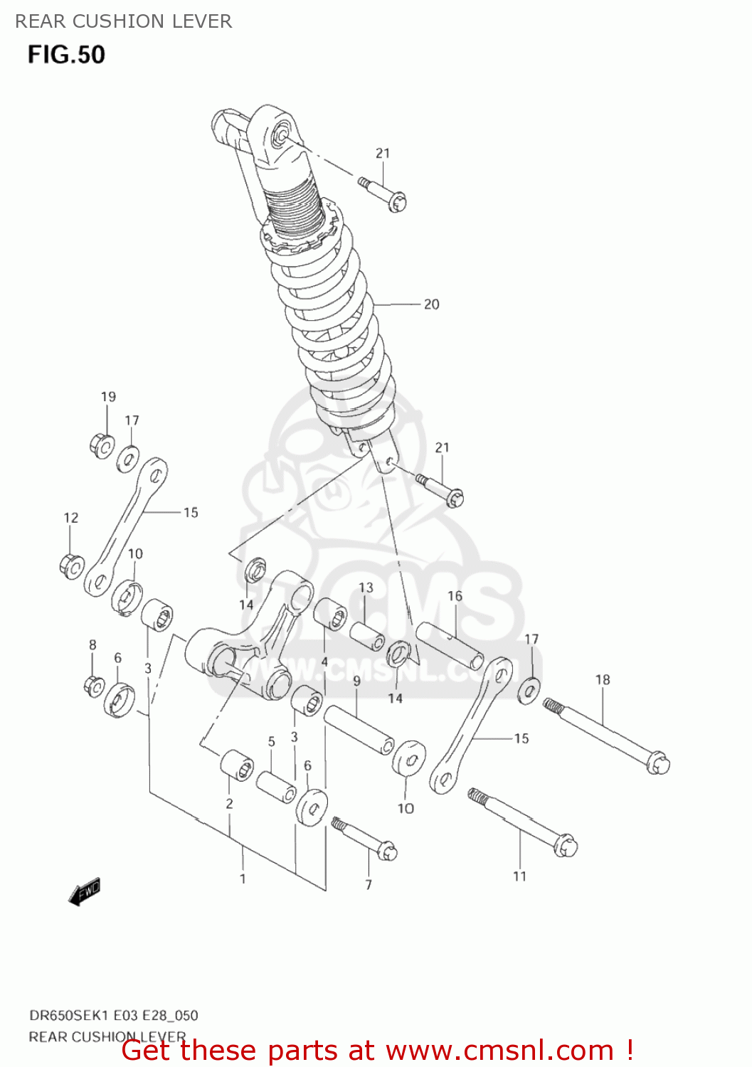 REAR CUSHION LEVER DR650SE 2005 (K5) USA (E03)