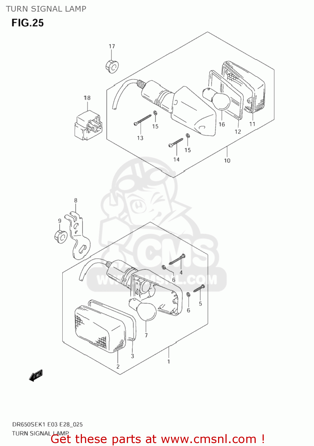 TURN SIGNAL LAMP DR650SE 2005 (K5) USA (E03)