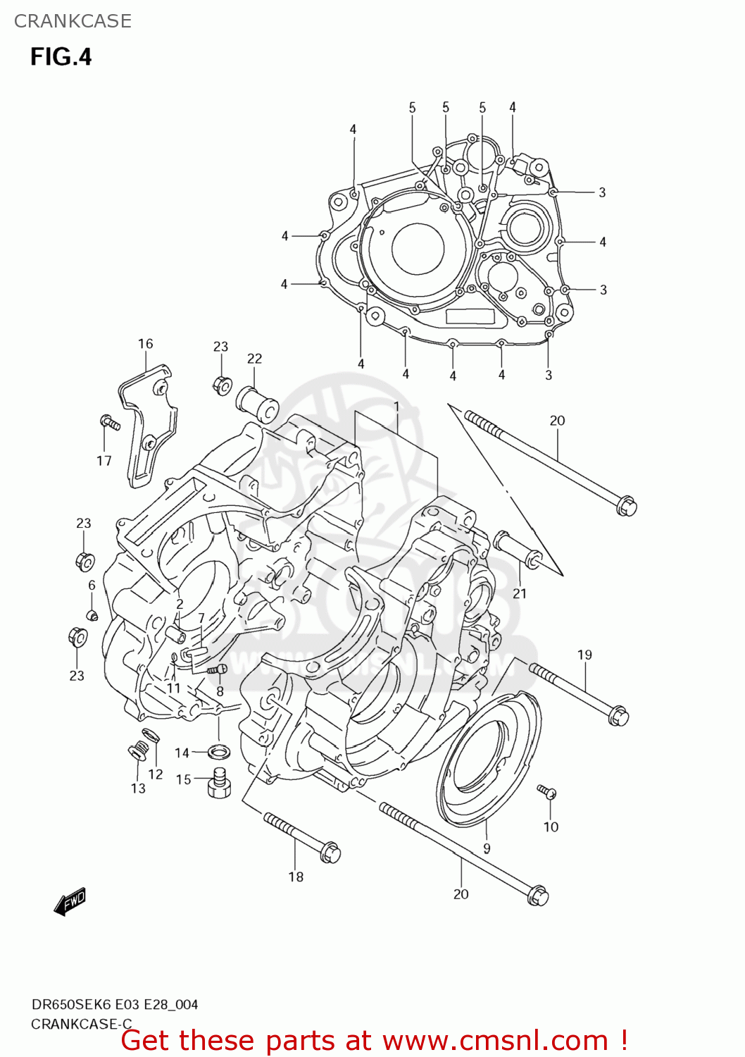 Suzuki DR650SE 2006 (K6) USA (E03) CRANKCASE - buy original CRANKCASE ...