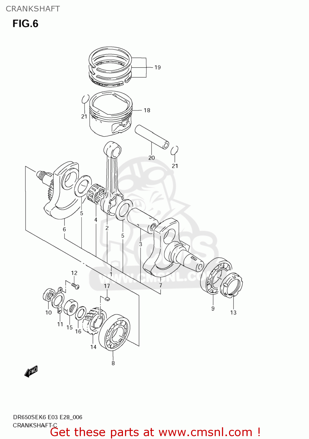 Suzuki DR650SE 2006 (K6) USA (E03) CRANKSHAFT buy original CRANKSHAFT