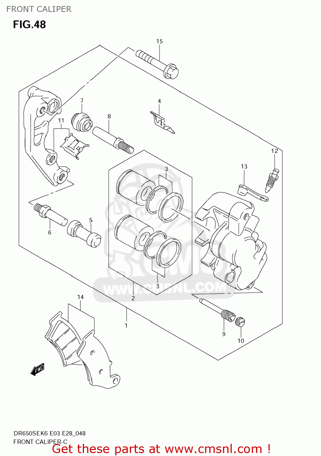 FRONT CALIPER DR650SE 2006 (K6) USA (E03)