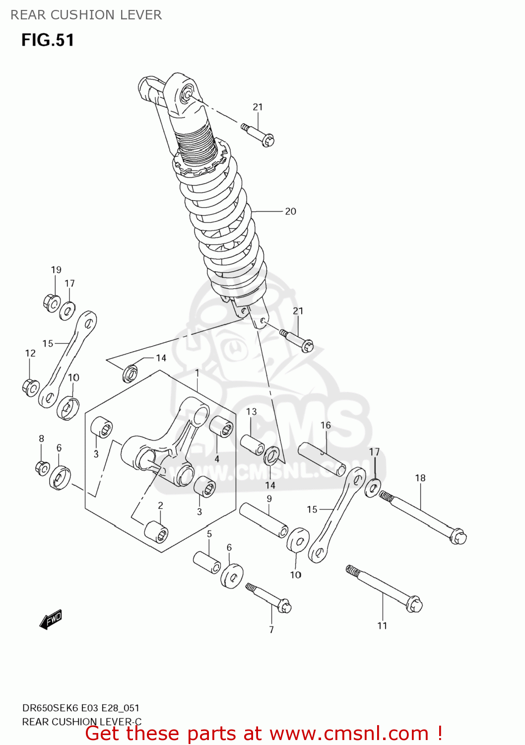 REAR CUSHION LEVER DR650SE 2006 (K6) USA (E03)