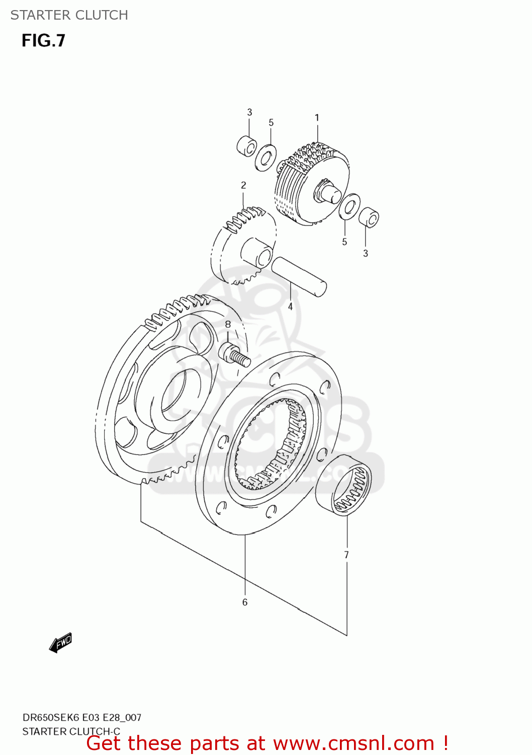 STARTER CLUTCH DR650SE 2006 (K6) USA (E03)