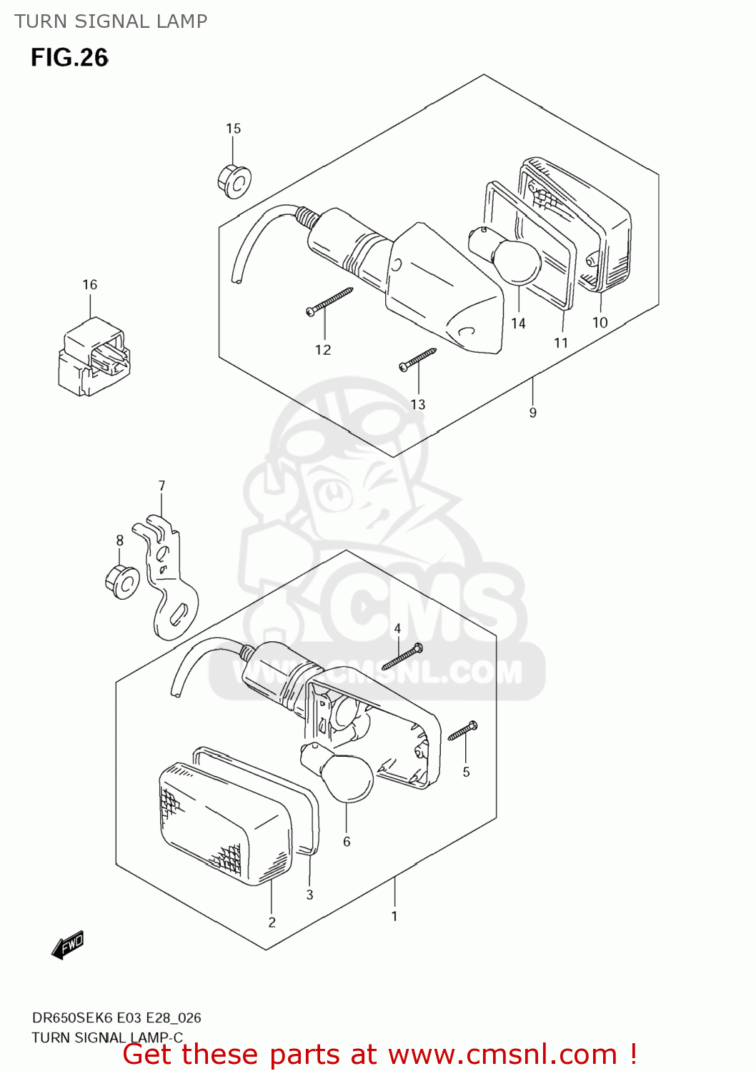TURN SIGNAL LAMP DR650SE 2006 (K6) USA (E03)