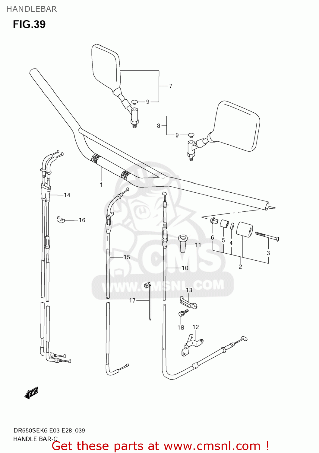 HANDLEBAR DR650SE 2007 (K7) USA (E03)