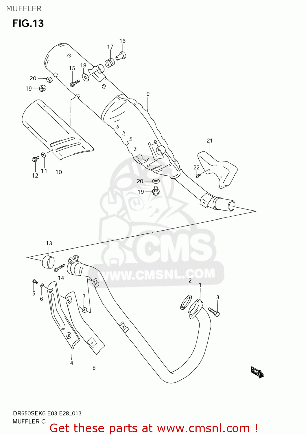 MUFFLER DR650SE 2007 (K7) USA (E03)