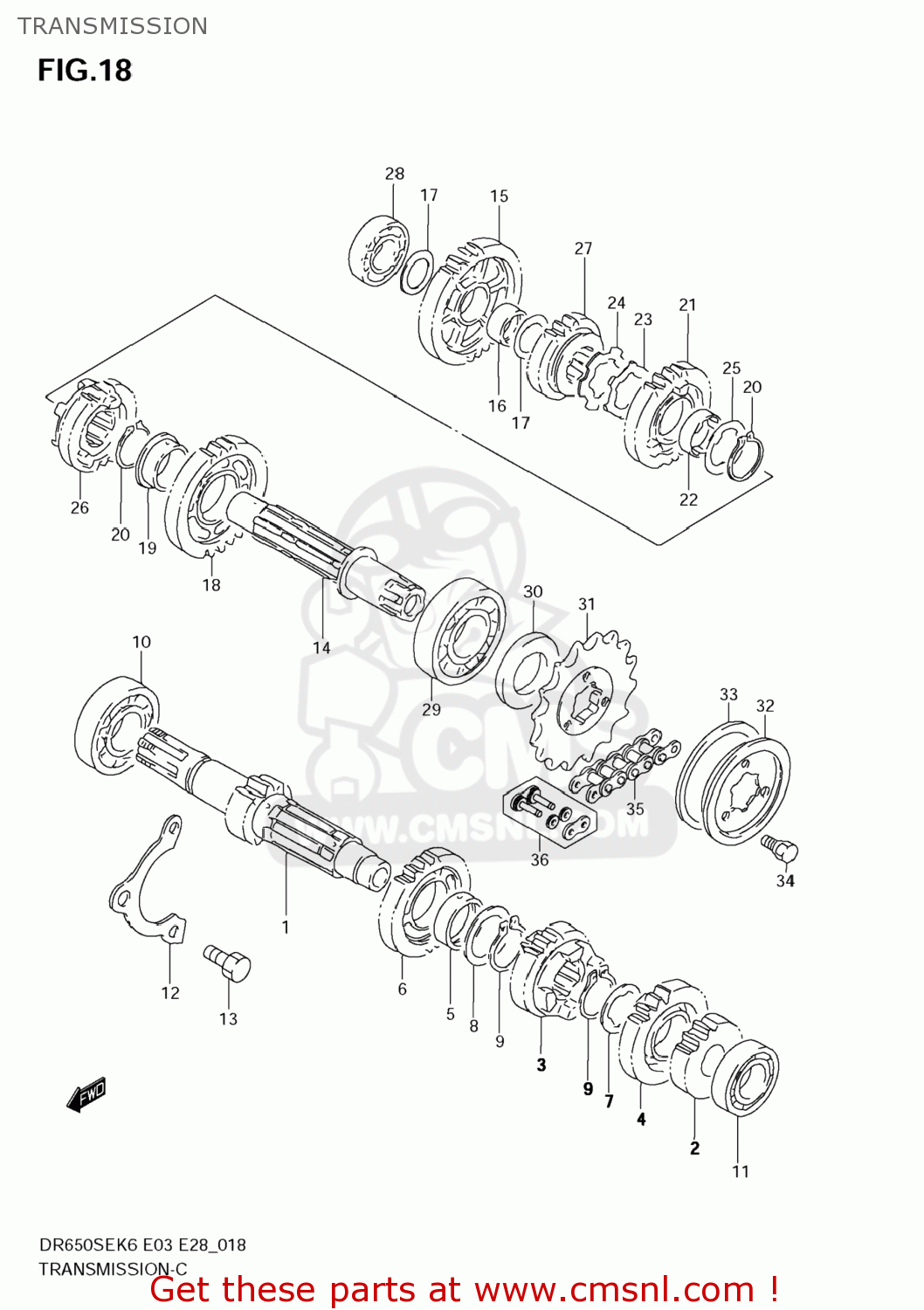 TRANSMISSION DR650SE 2007 (K7) USA (E03)