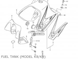 FUEL TANK (MODEL K8/K9) - DR650SE 2007 (K7) USA (E03)