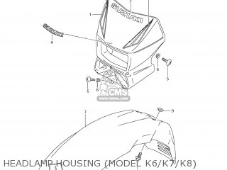 HEADLAMP HOUSING (MODEL K6/K7/K8) - DR650SE 2007 (K7) USA (E03)