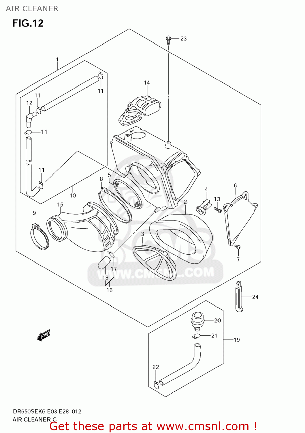 AIR CLEANER DR650SE 2008 (K8) USA (E03)
