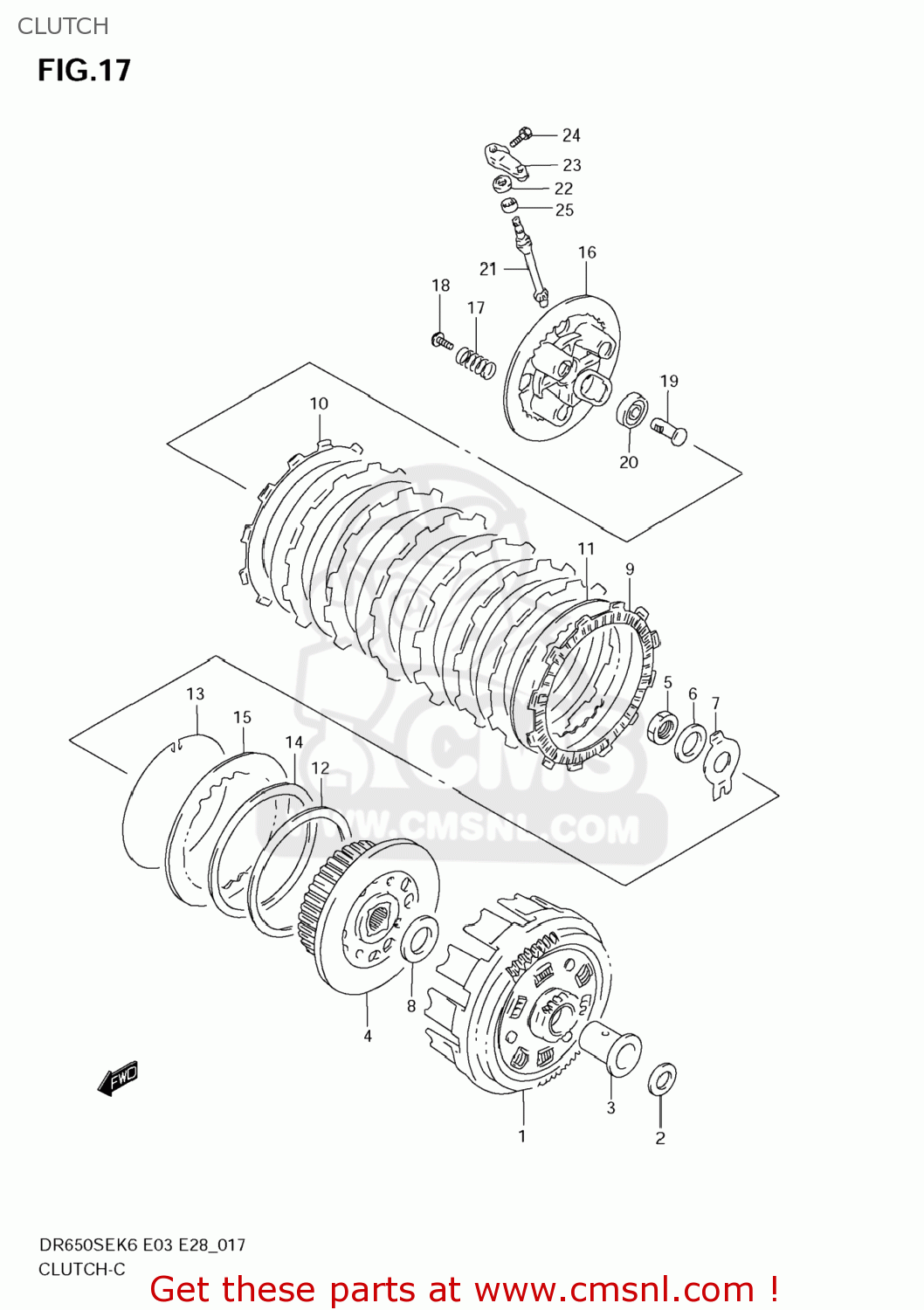 CLUTCH DR650SE 2008 (K8) USA (E03)