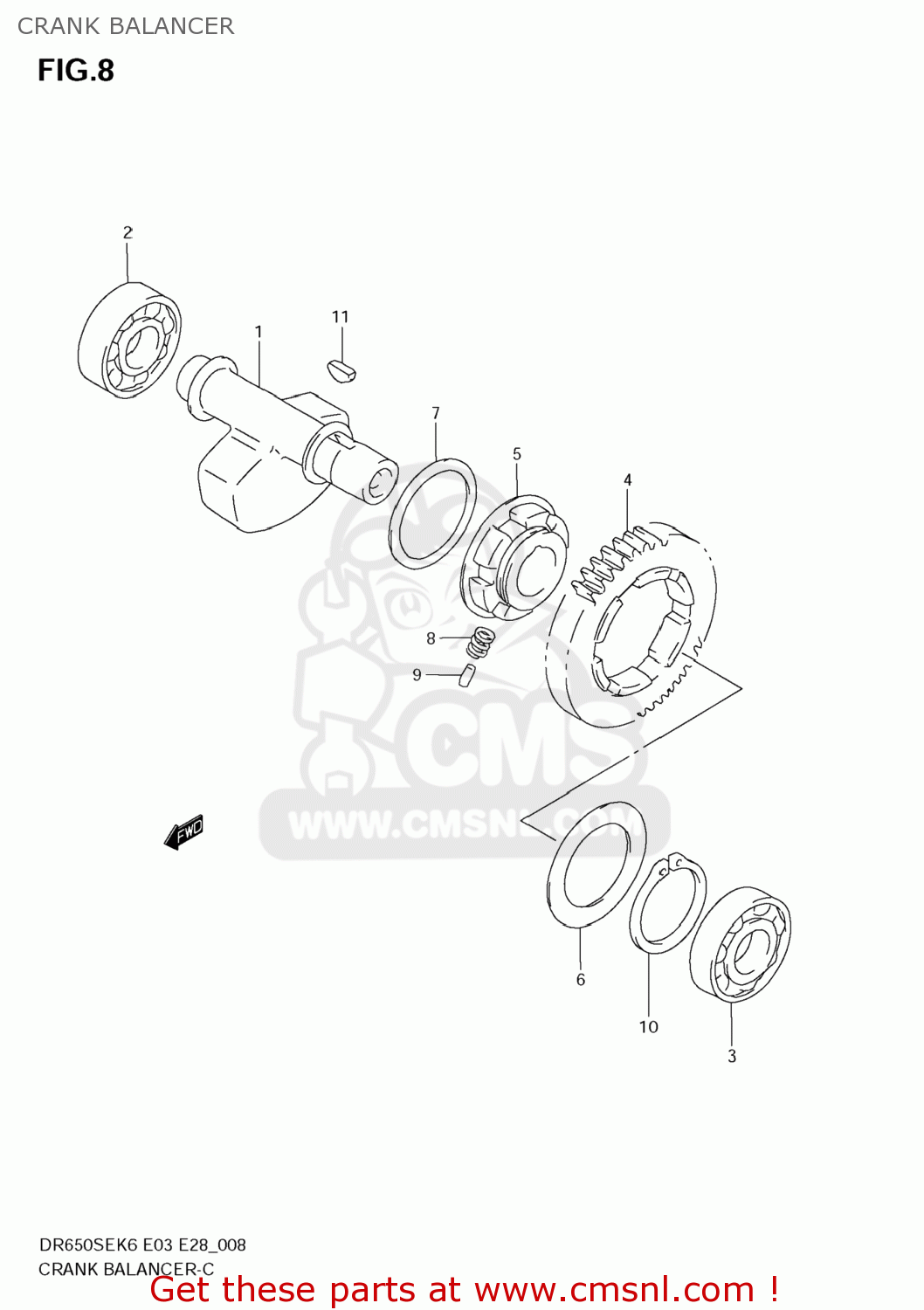 CRANK BALANCER DR650SE 2008 (K8) USA (E03)