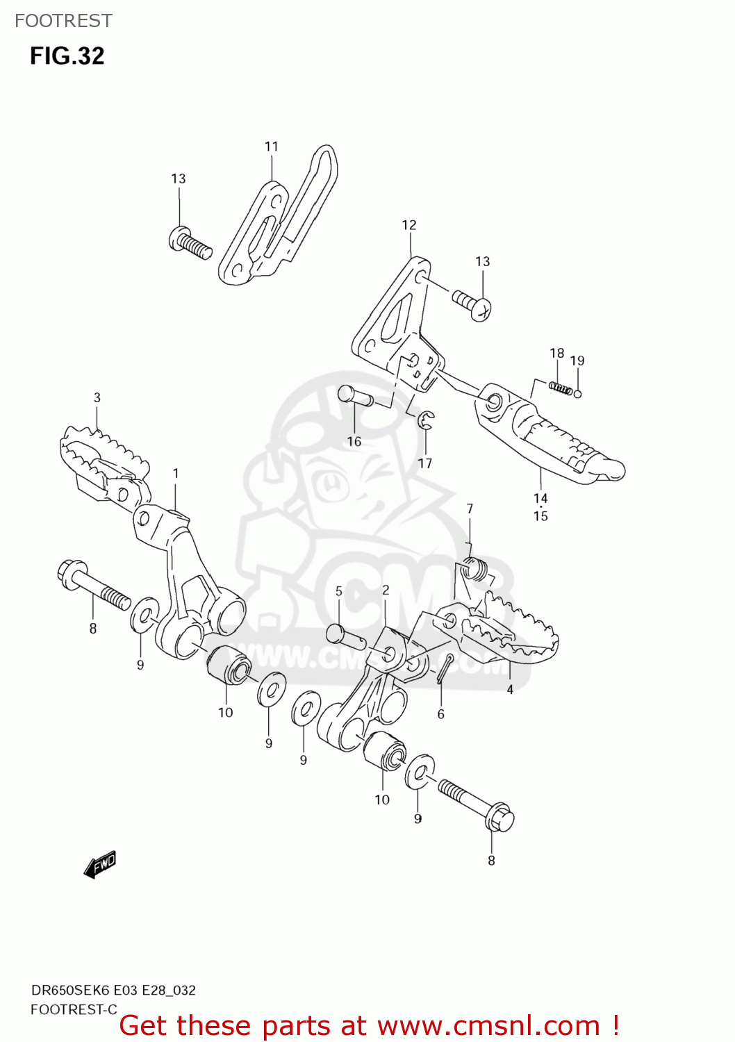 FOOTREST DR650SE 2008 (K8) USA (E03)