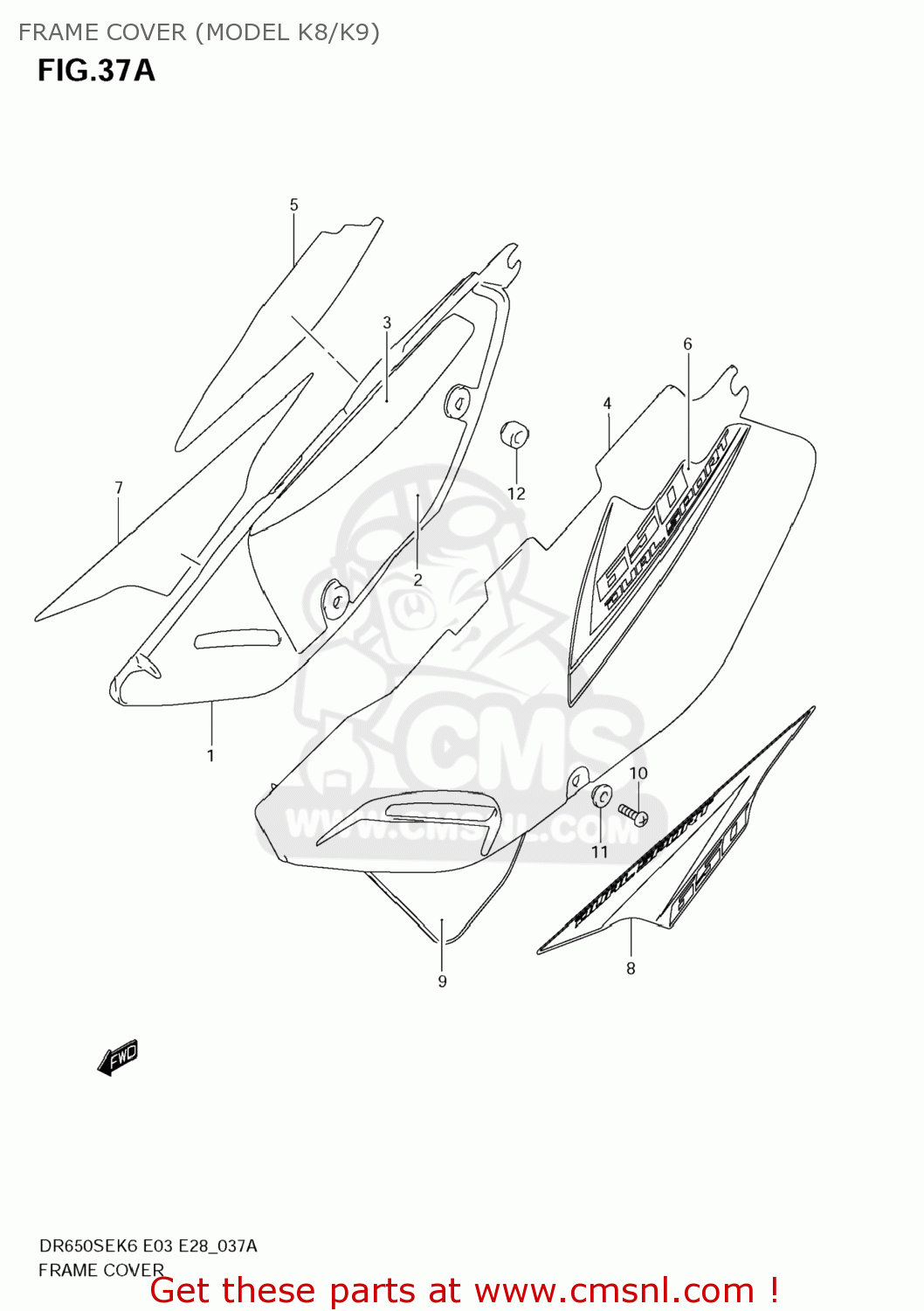 FRAME COVER (MODEL K8/K9) DR650SE 2008 (K8) USA (E03)