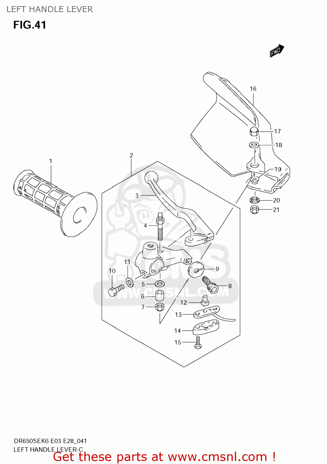 LEFT HANDLE LEVER DR650SE 2008 (K8) USA (E03)