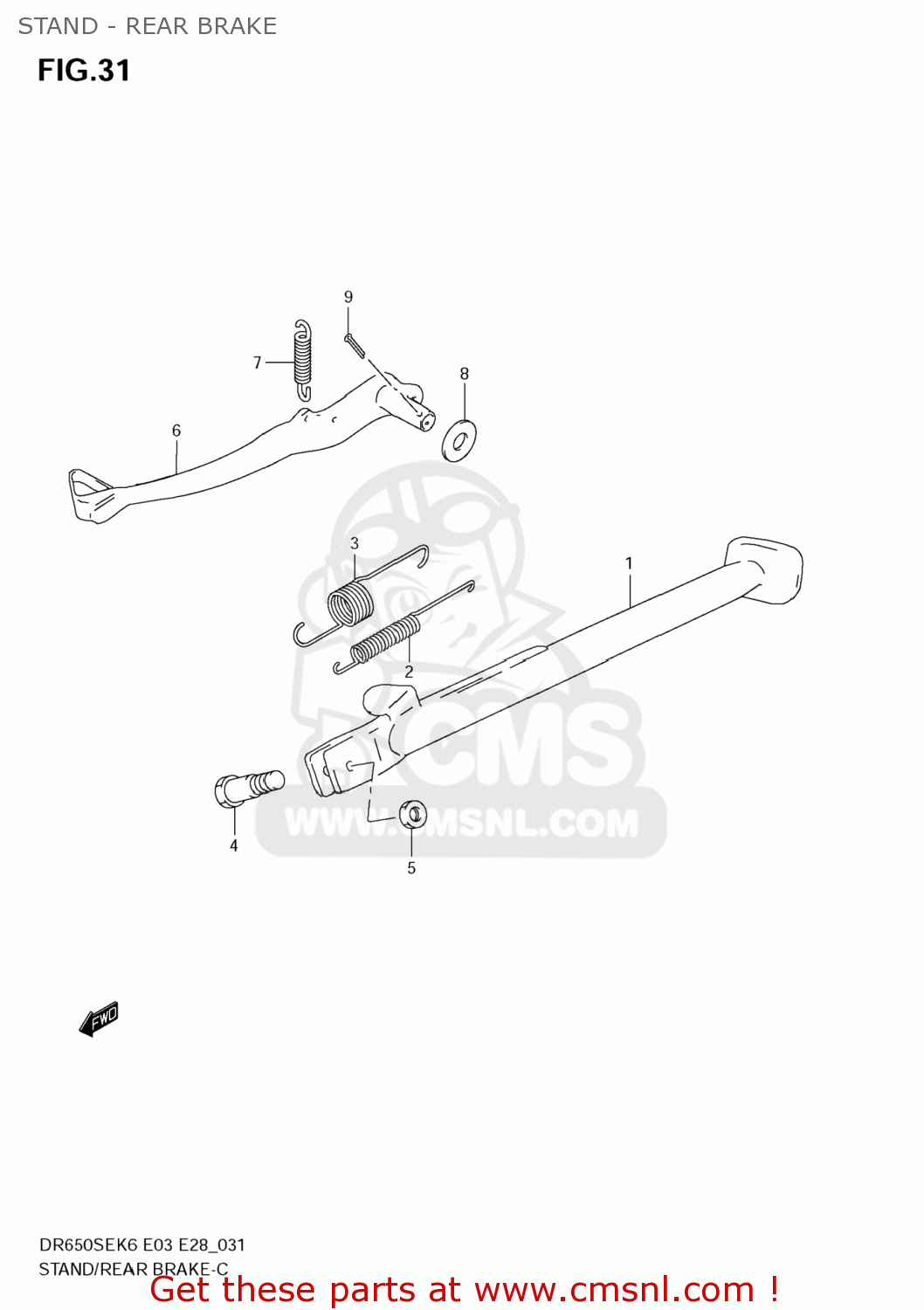 STAND - REAR BRAKE DR650SE 2008 (K8) USA (E03)