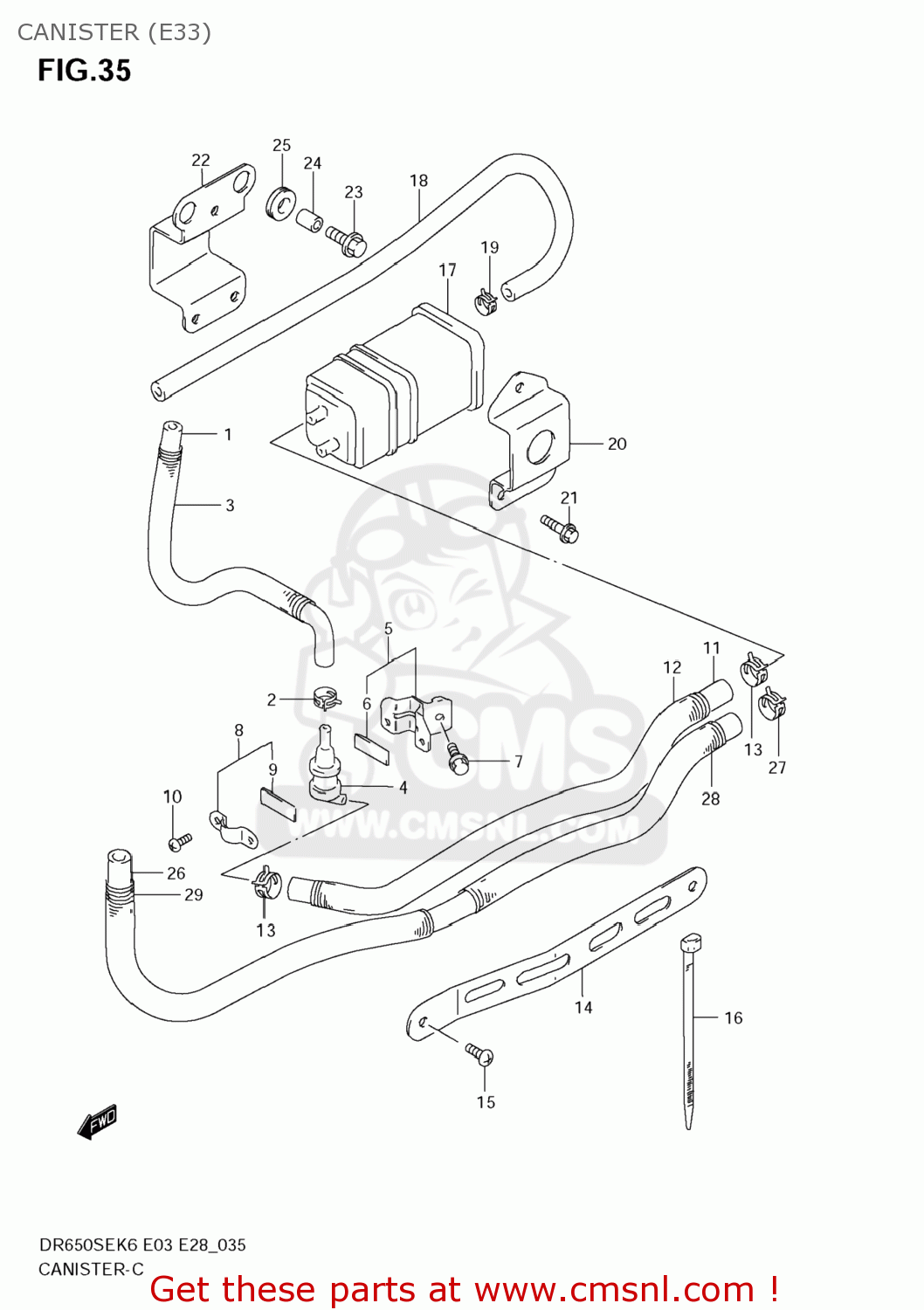 CANISTER (E33) DR650SE 2009 (K9) USA (E03)