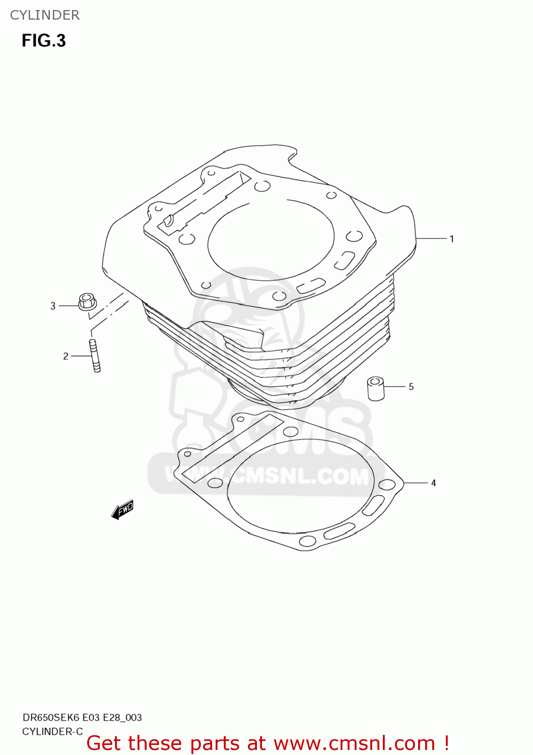 CYLINDER DR650SE 2009 (K9) USA (E03)