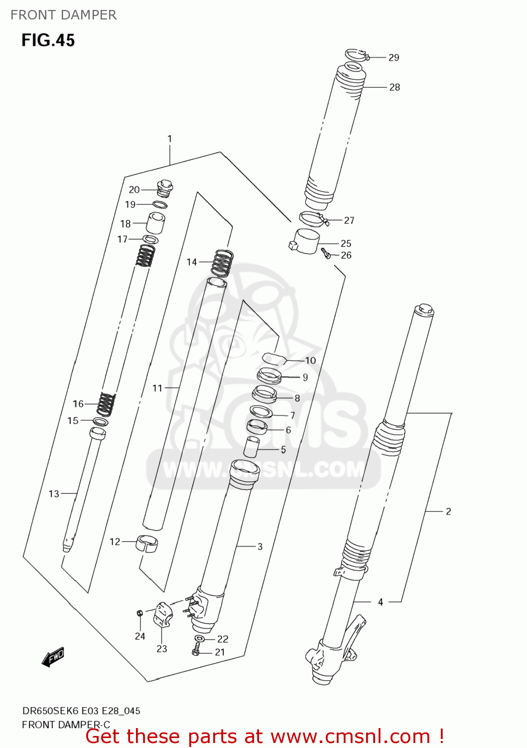 FRONT DAMPER DR650SE 2009 (K9) USA (E03)