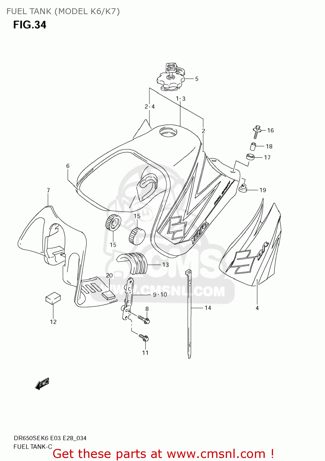 FUEL TANK (MODEL K6/K7) DR650SE 2009 (K9) USA (E03)