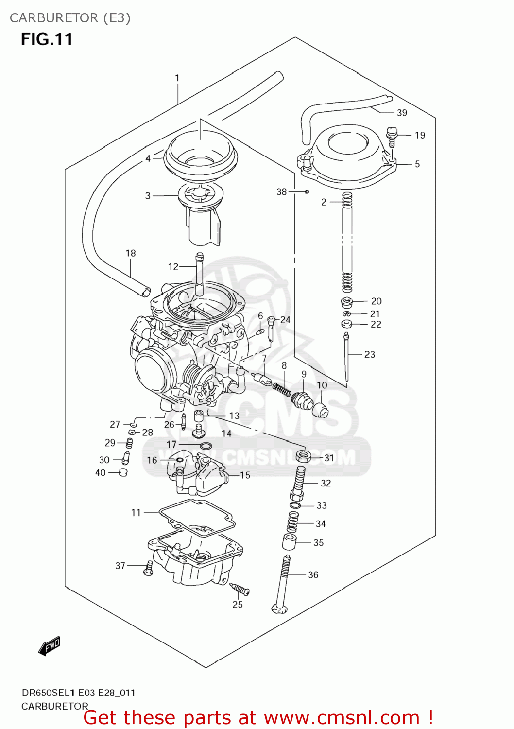 CARBURETOR (E3) DR650SE 2011 (L1) USA (E03)