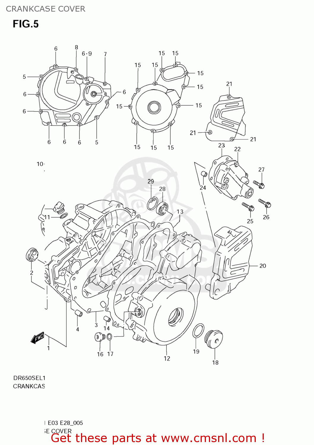CRANKCASE COVER DR650SE 2011 (L1) USA (E03)
