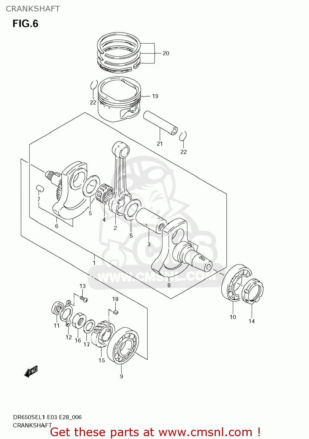 CRANKSHAFT DR650SE 2011 (L1) USA (E03)