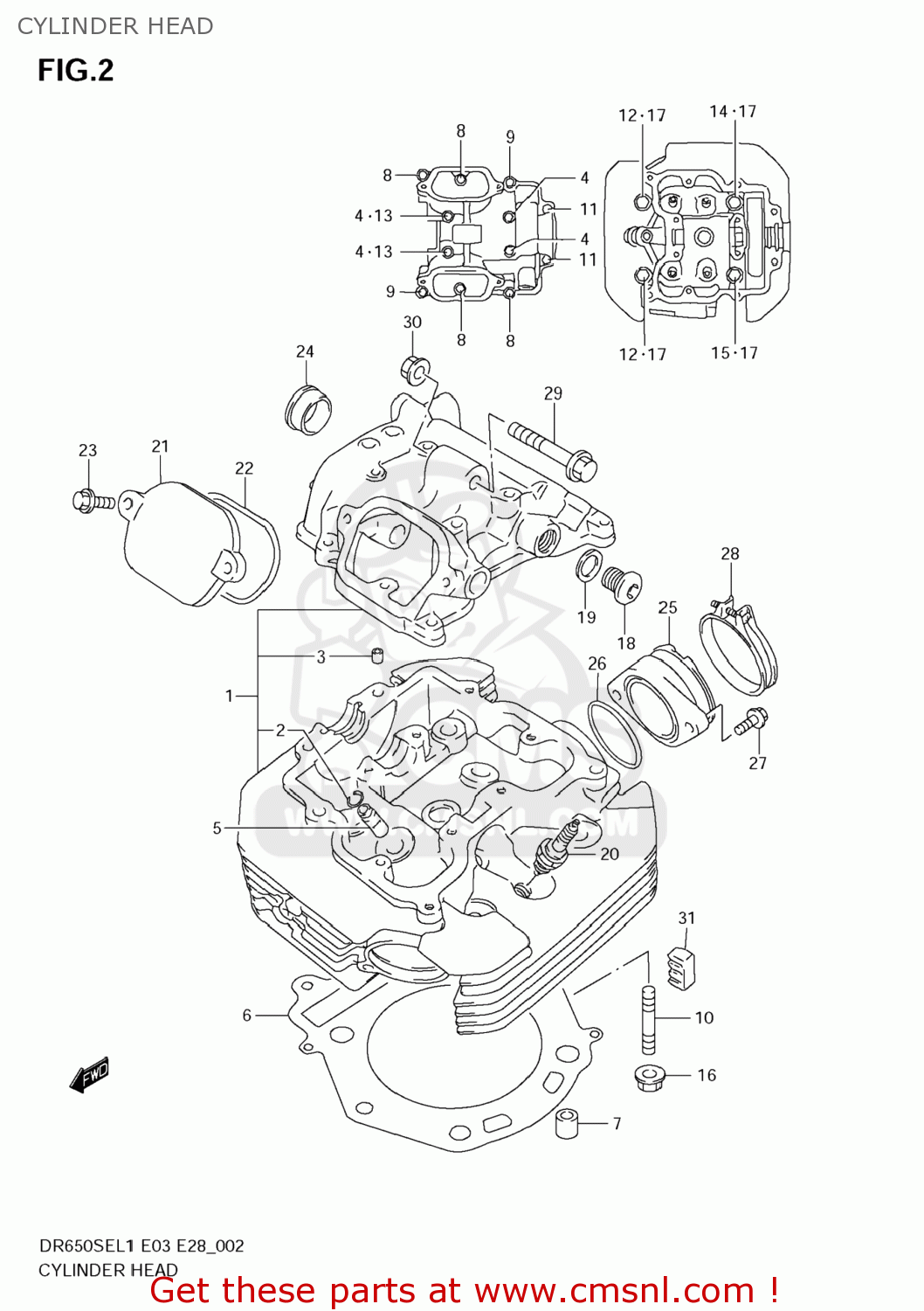 CYLINDER HEAD DR650SE 2011 (L1) USA (E03)
