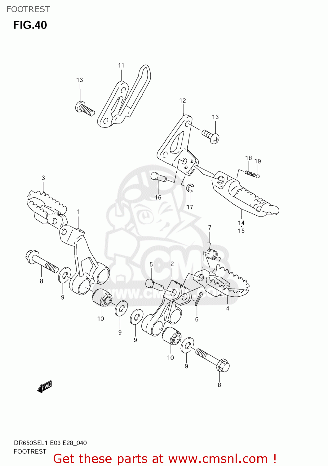 FOOTREST DR650SE 2011 (L1) USA (E03)