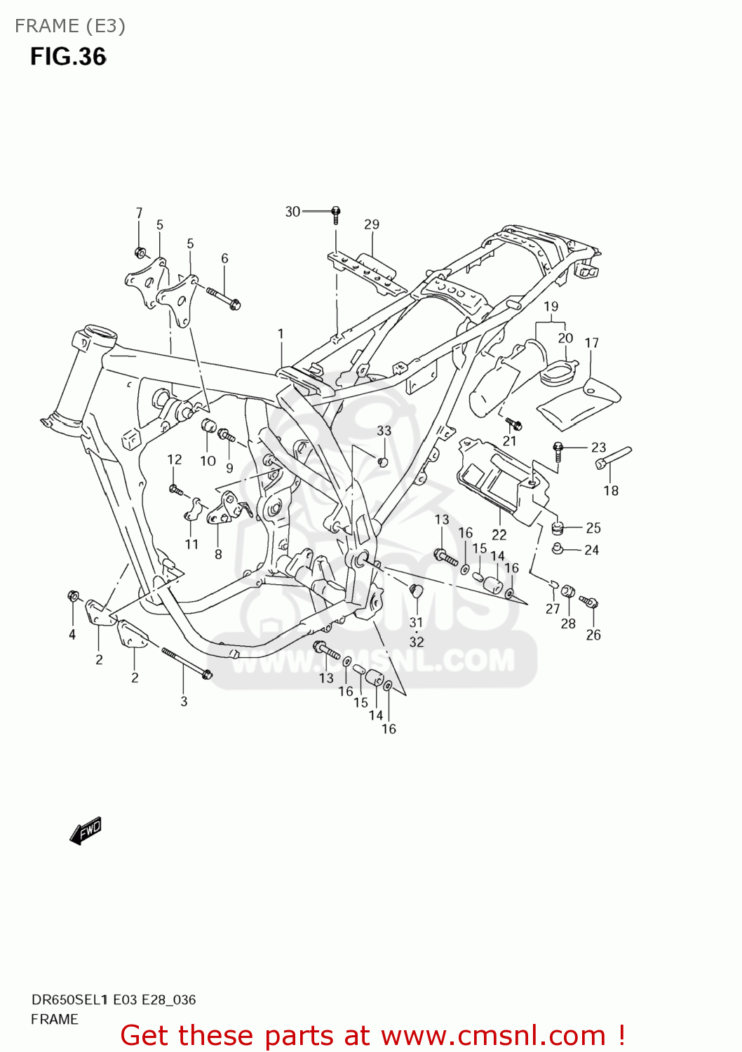 FRAME (E3) DR650SE 2011 (L1) USA (E03)