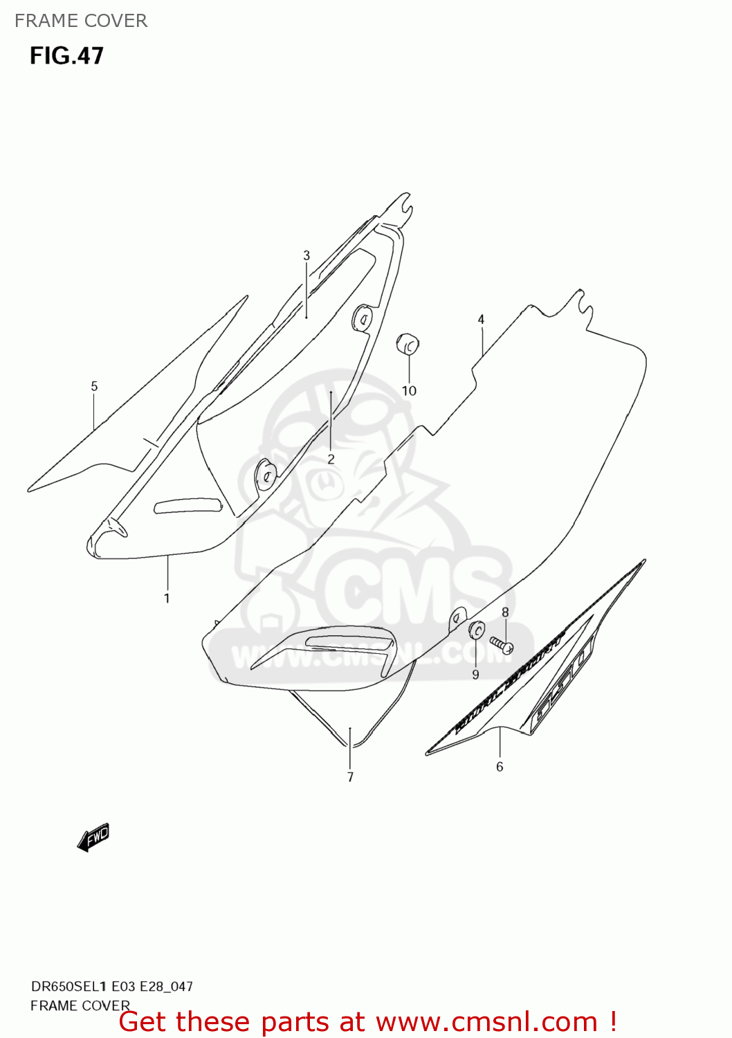 FRAME COVER DR650SE 2011 (L1) USA (E03)