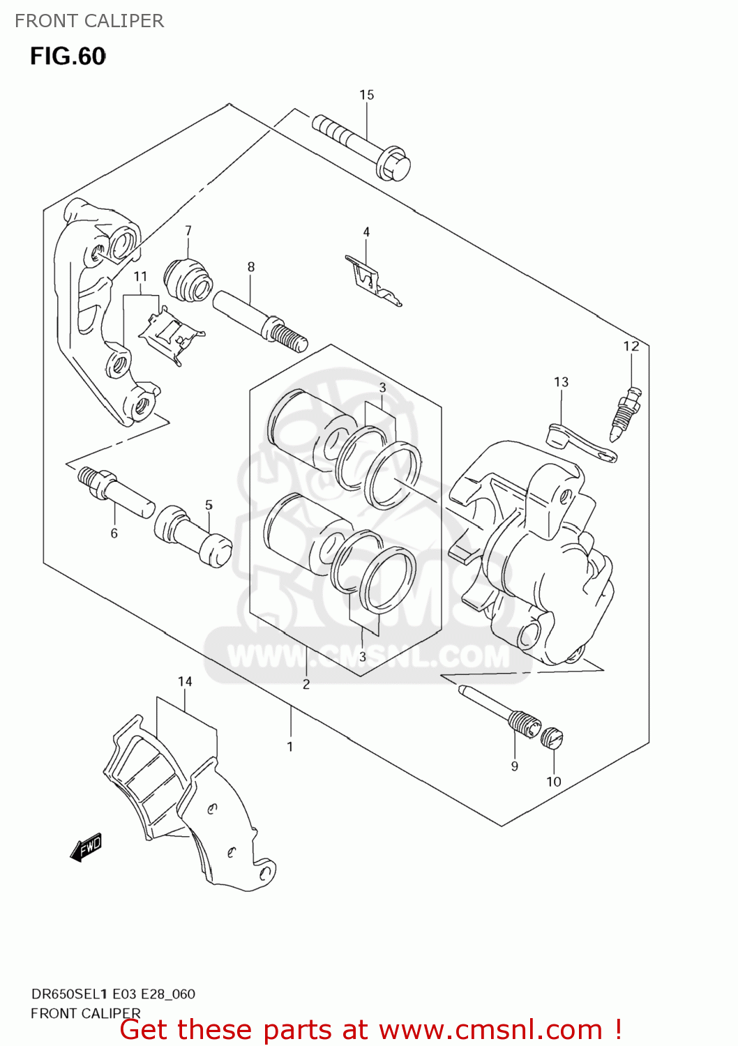 FRONT CALIPER DR650SE 2011 (L1) USA (E03)