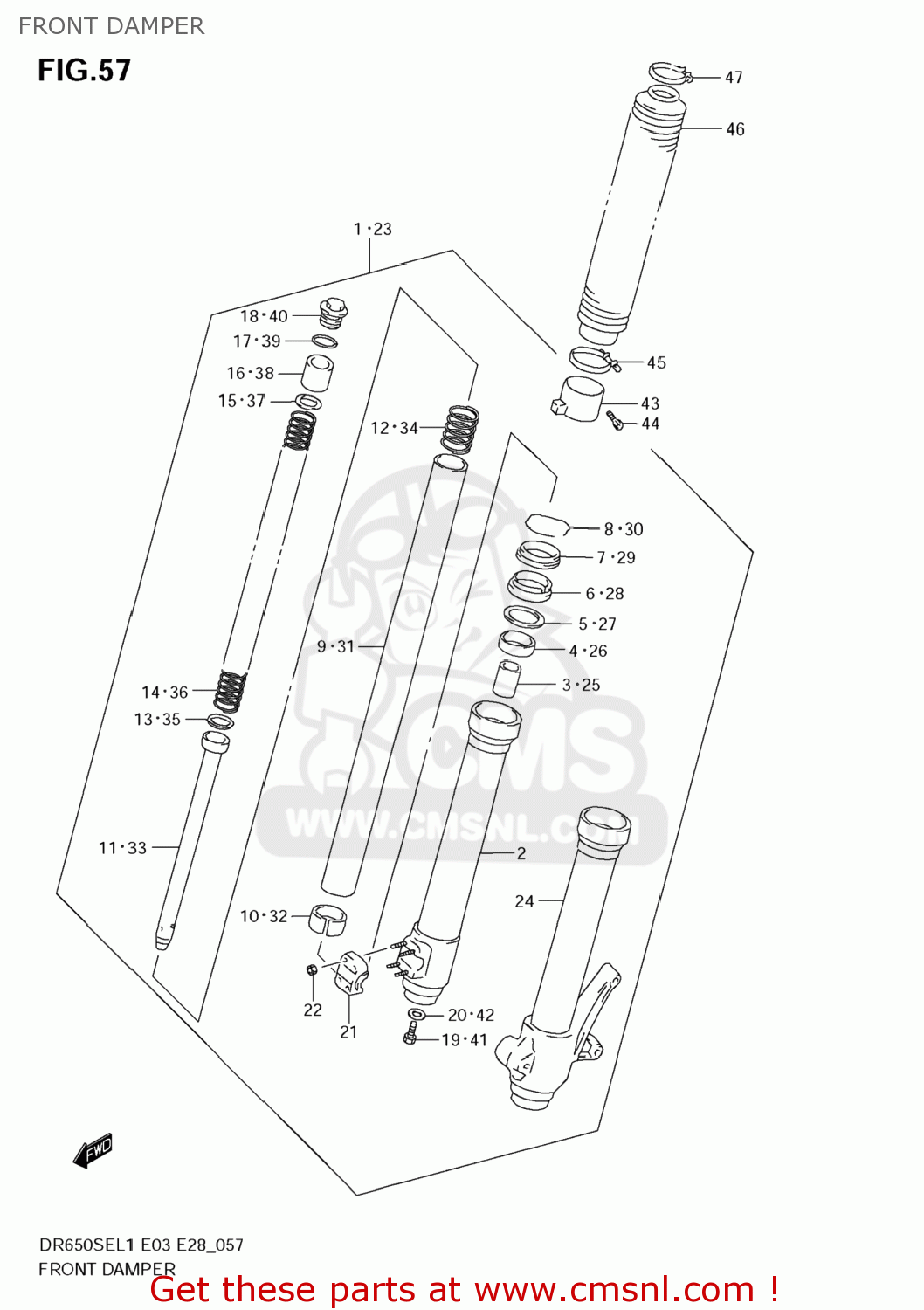 FRONT DAMPER DR650SE 2011 (L1) USA (E03)
