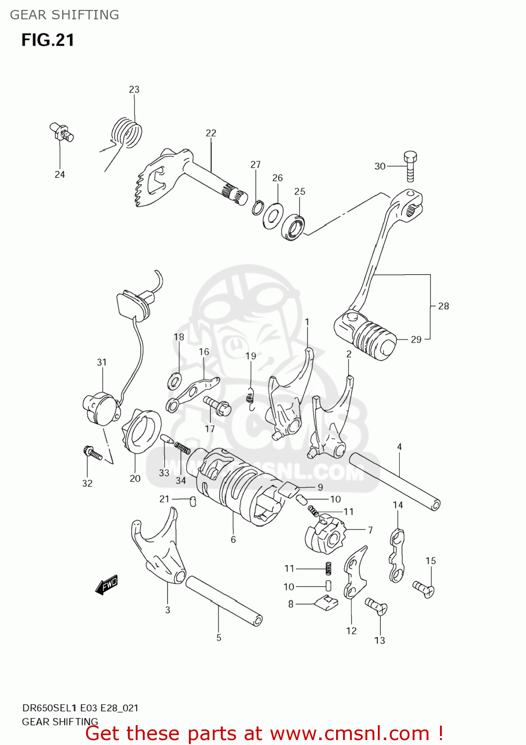 GEAR SHIFTING DR650SE 2011 (L1) USA (E03)