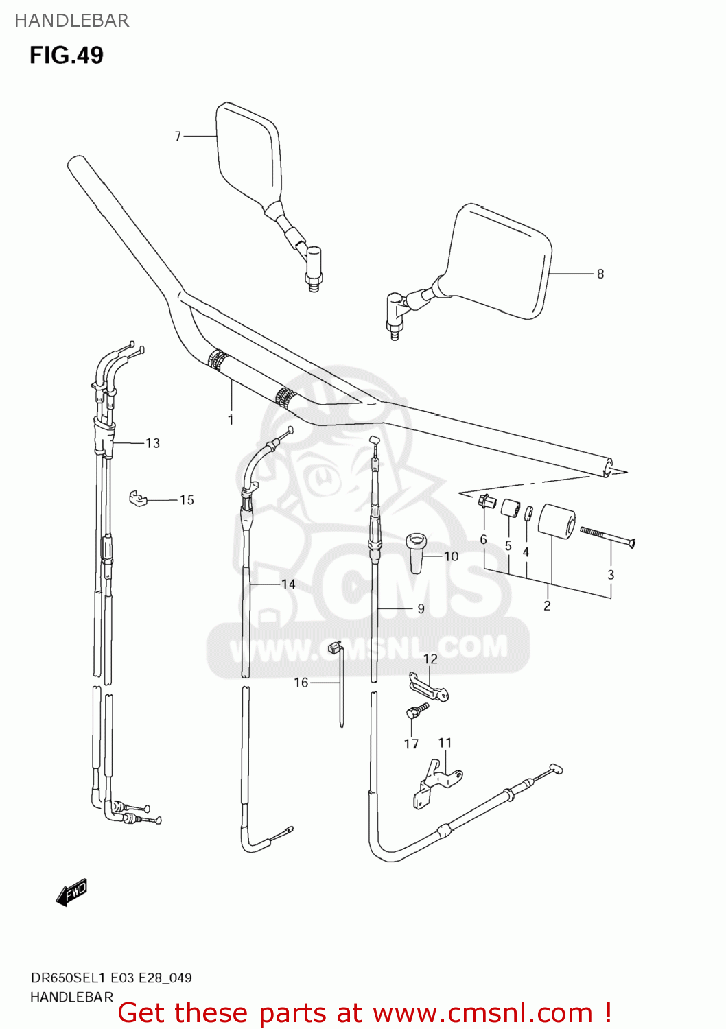 HANDLEBAR DR650SE 2011 (L1) USA (E03)