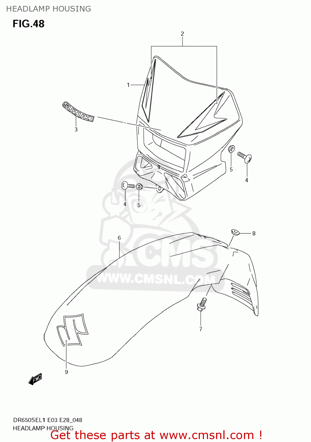HEADLAMP HOUSING DR650SE 2011 (L1) USA (E03)