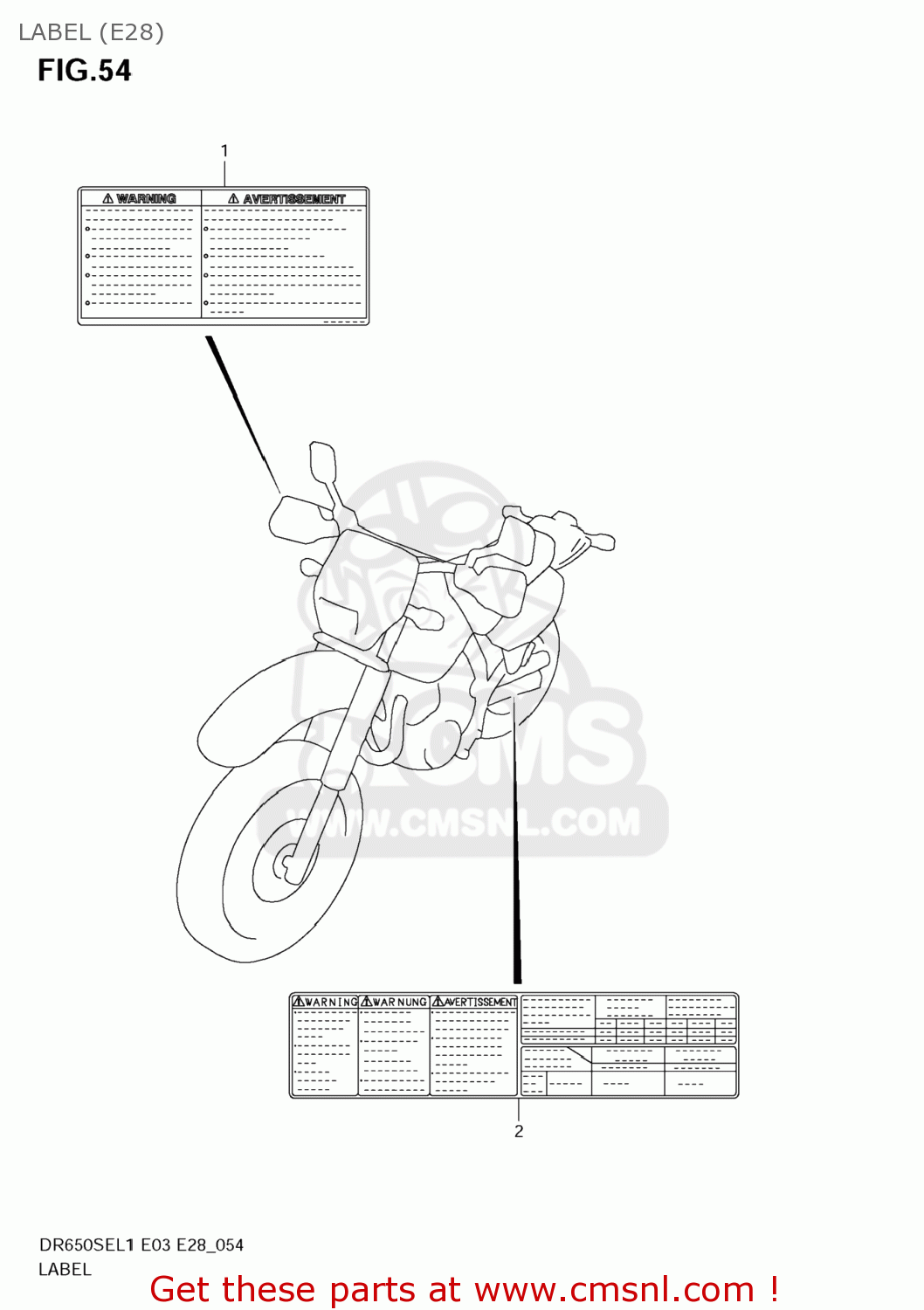 LABEL (E28) DR650SE 2011 (L1) USA (E03)