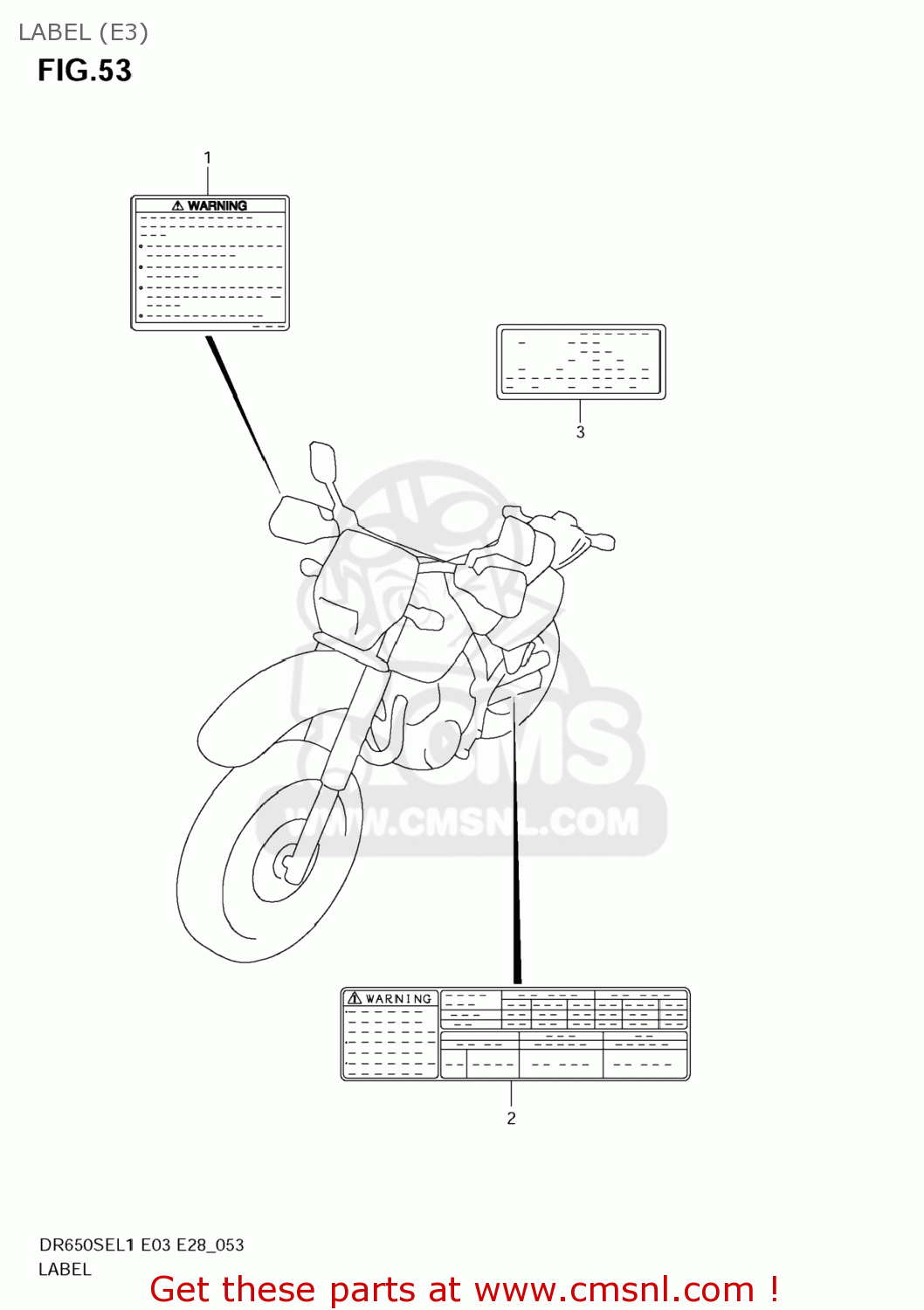LABEL (E3) DR650SE 2011 (L1) USA (E03)