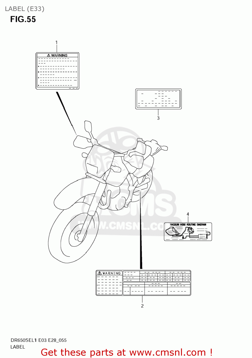 LABEL (E33) DR650SE 2011 (L1) USA (E03)