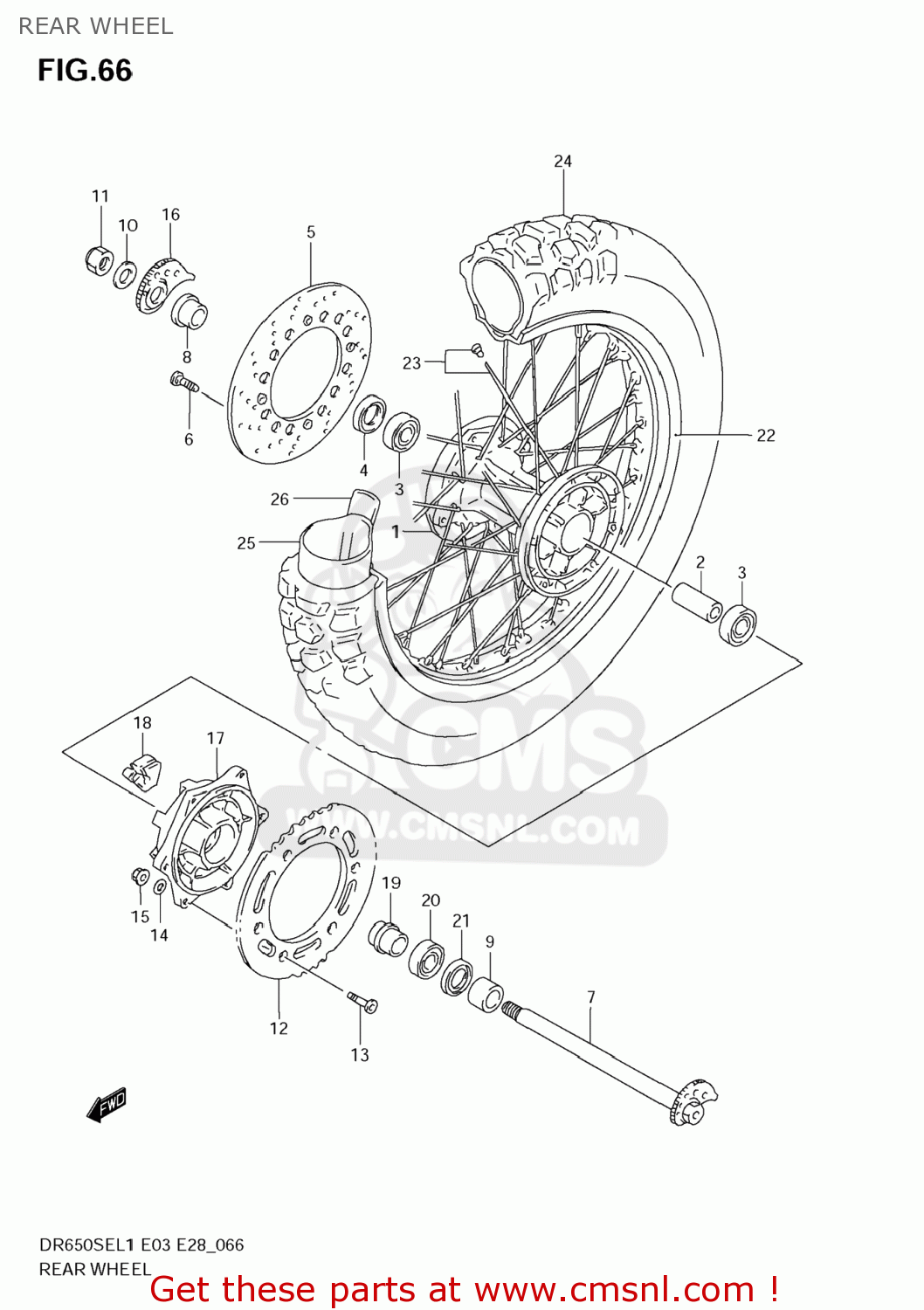 REAR WHEEL DR650SE 2011 (L1) USA (E03)