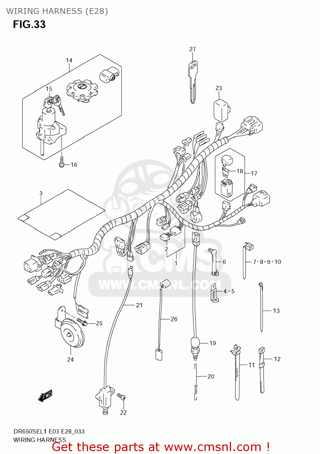 WIRING HARNESS (E28) DR650SE 2011 (L1) USA (E03)