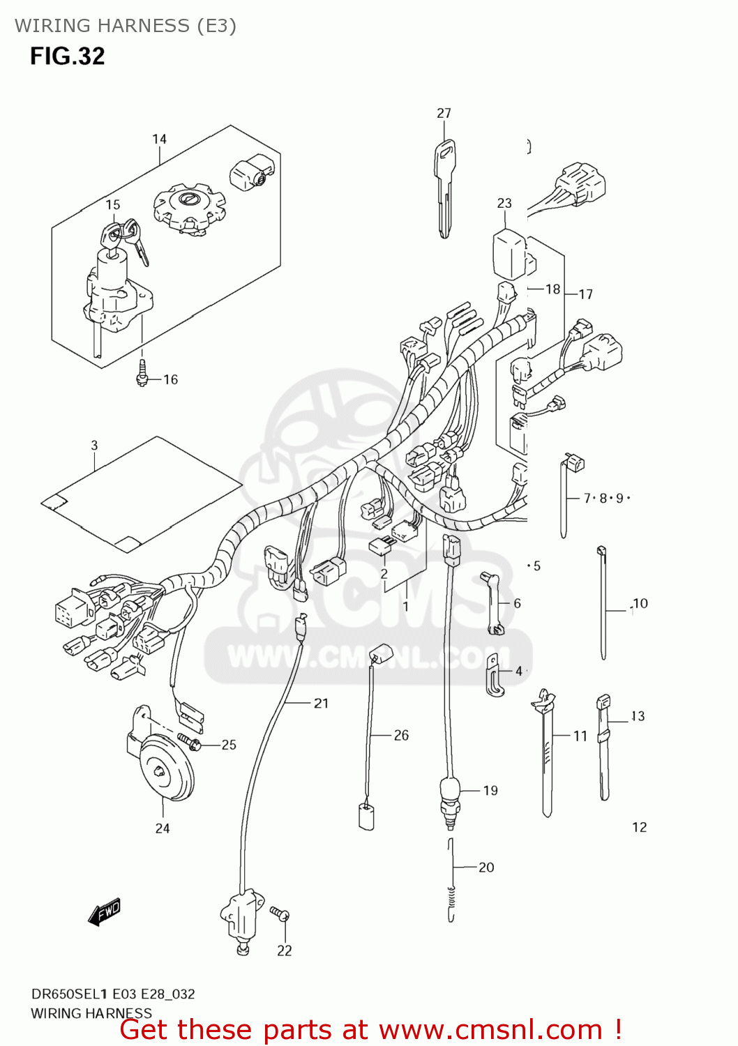 WIRING HARNESS (E3) DR650SE 2011 (L1) USA (E03)