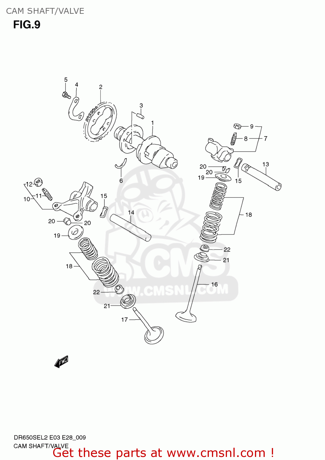 CAM SHAFT/VALVE DR650SE 2012 (L2) USA (E03)