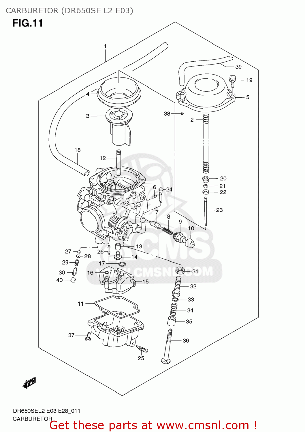 CARBURETOR (DR650SE L2 E03) DR650SE 2012 (L2) USA (E03)