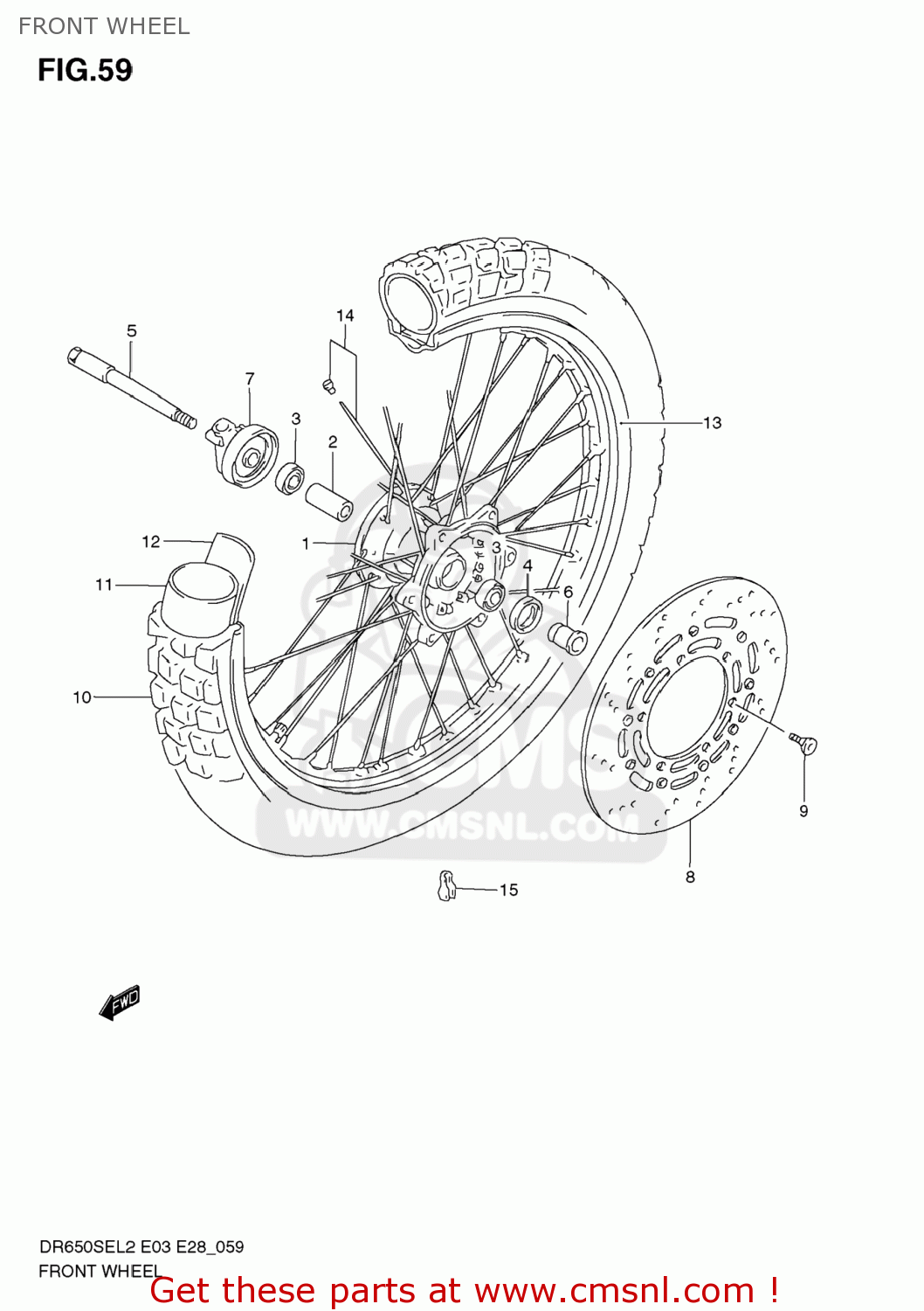 FRONT WHEEL DR650SE 2012 (L2) USA (E03)