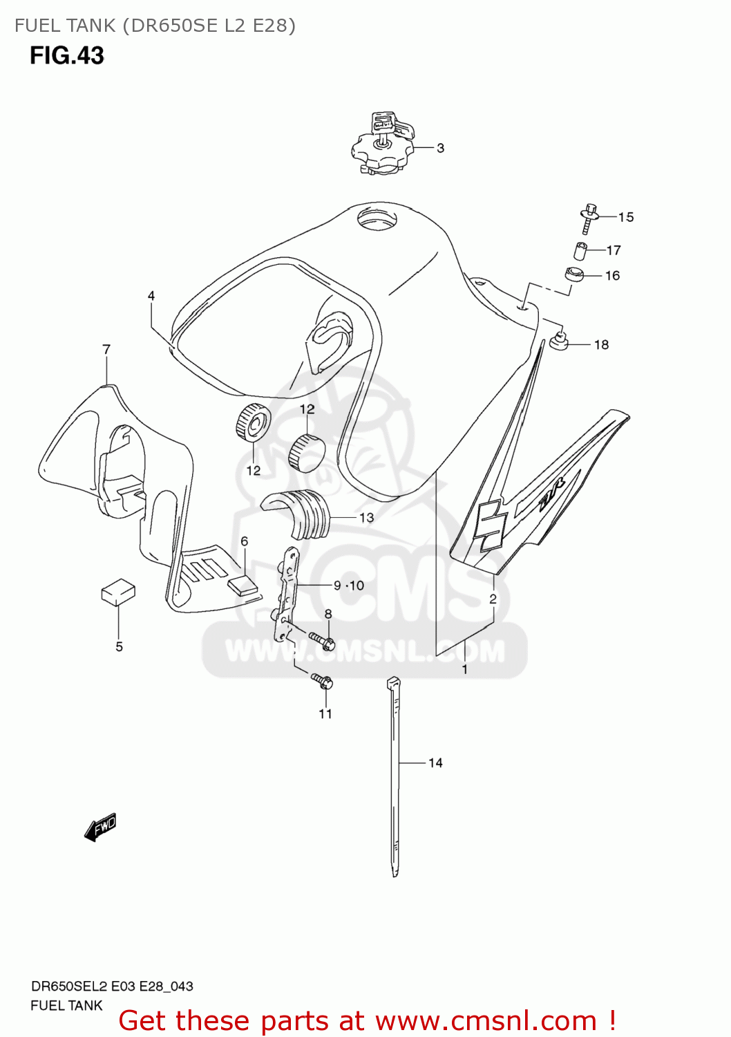 FUEL TANK (DR650SE L2 E28) DR650SE 2012 (L2) USA (E03)