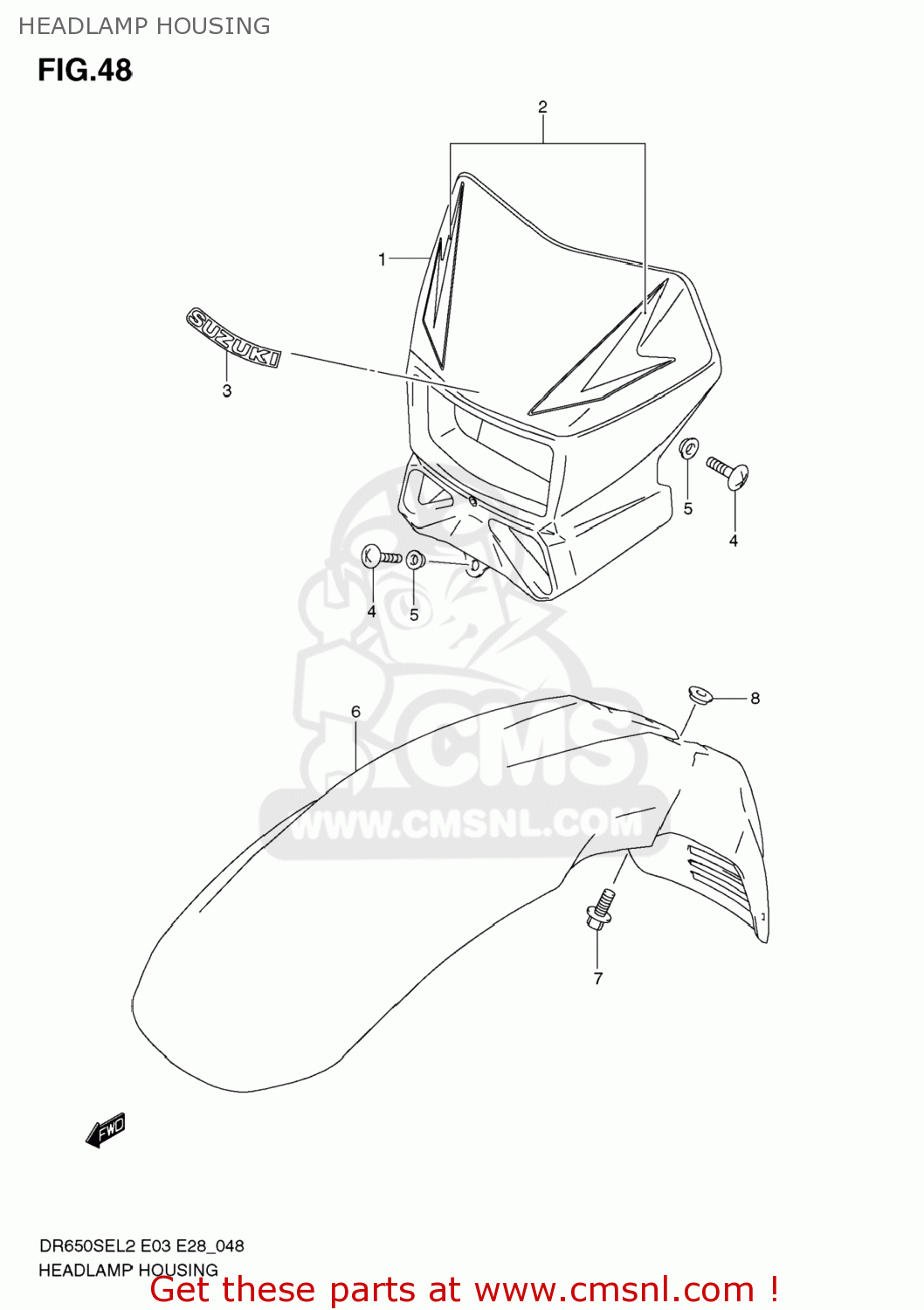 HEADLAMP HOUSING DR650SE 2012 (L2) USA (E03)