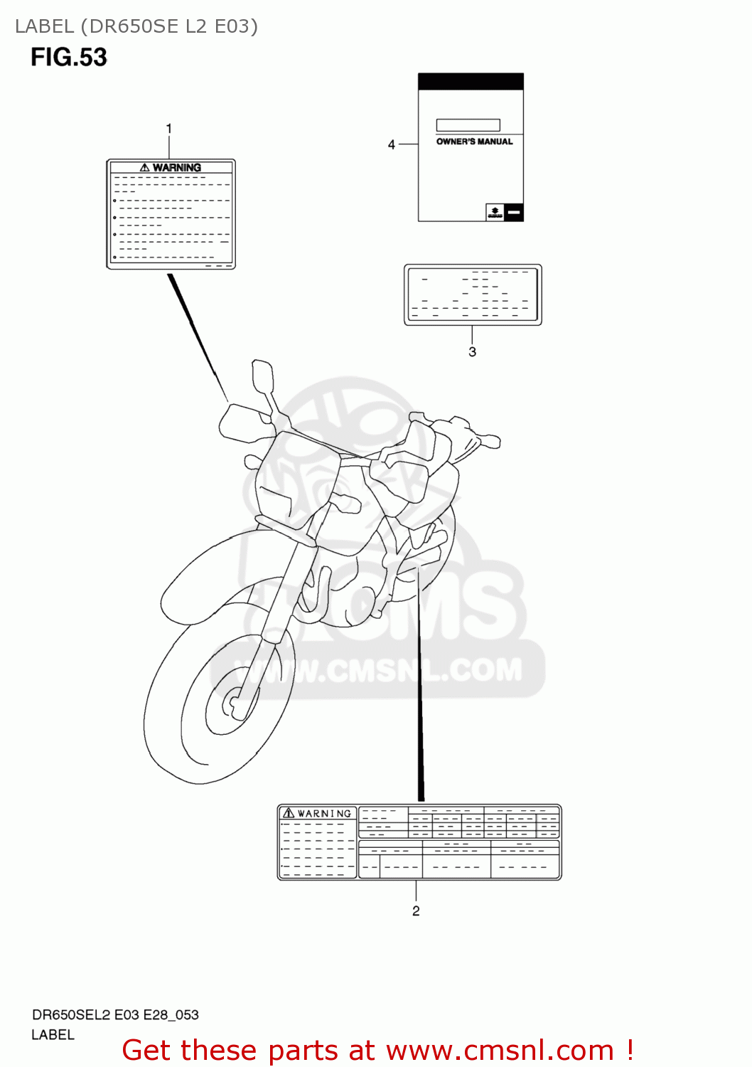 LABEL (DR650SE L2 E03) DR650SE 2012 (L2) USA (E03)