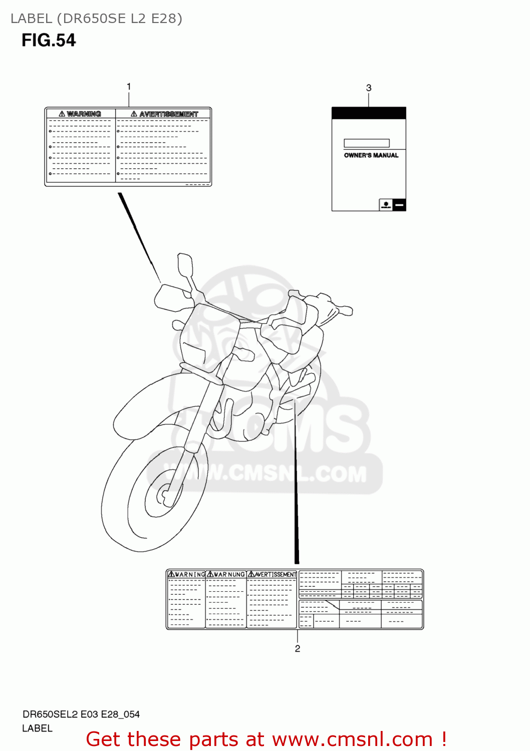 LABEL (DR650SE L2 E28) DR650SE 2012 (L2) USA (E03)